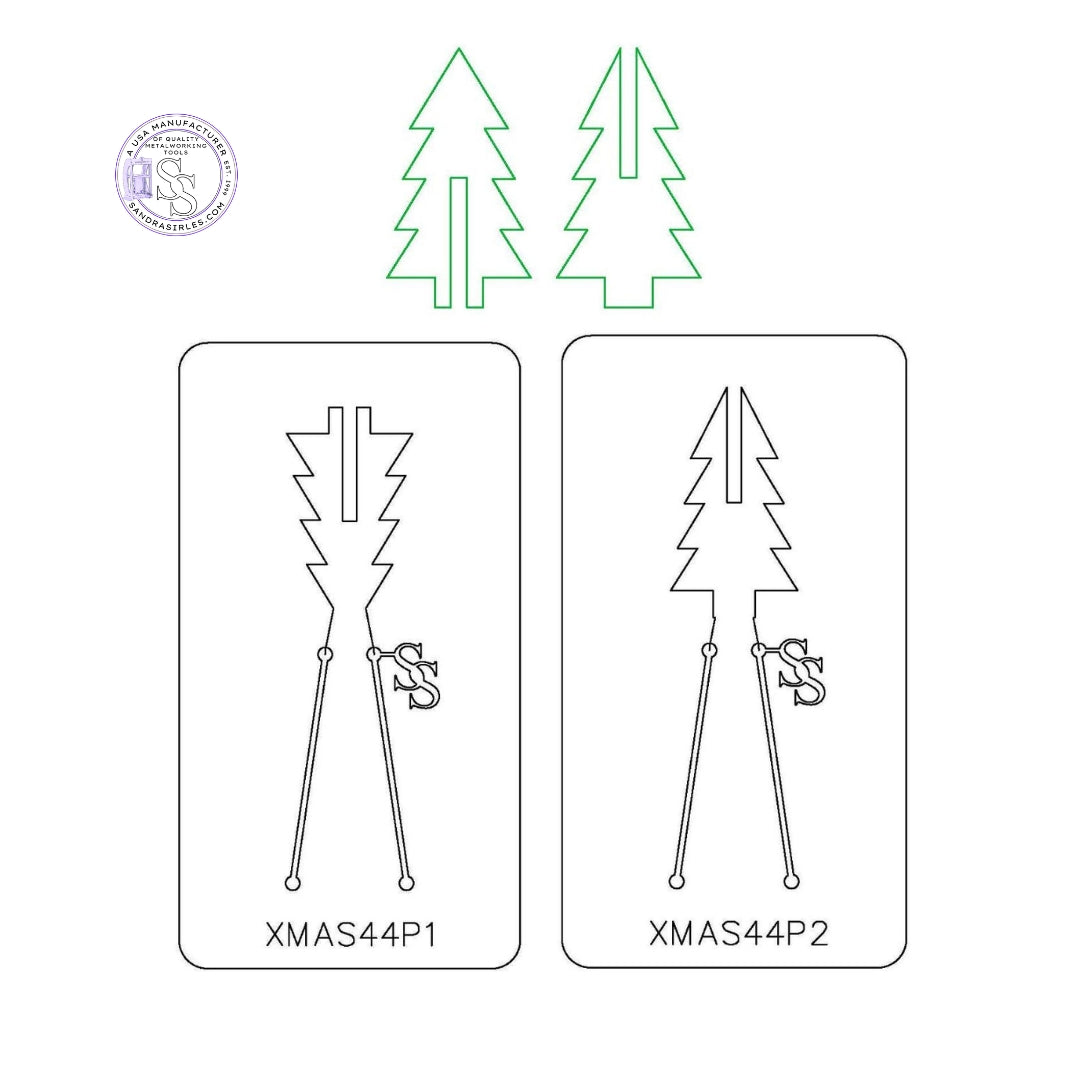 PANCAKE DIE XMAS44 3-D TREE- 2 PIECE SET